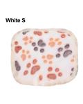 Bluelans Cute Paw Print Soft Coral Velvet Cat Dog Puppy Blanket Warm Bed Cover Mat Gift S (20x20cm) (White)