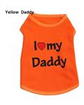 (Bluelans Daddy Mommy Letter Print Dog T-shirt Clothing Cotton Shirt Casual Pet Vest L (Yellow