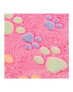 Bluelans Cute Paw Print Soft Coral Velvet Cat Dog Puppy Blanket Warm Bed Cover Mat Gift 20x20cm Red 