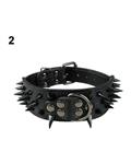 (Bluelans Cool Spiked Rivet Studded Faux Leather Adjustable Large Middle Dog Pet Collar M (Black 