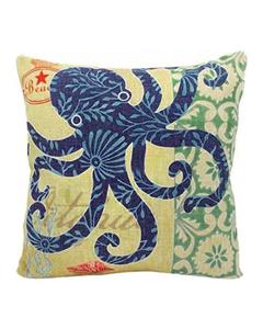 Bluelans Cotton Octopus Throw Pillow Case Blue White 