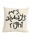 Bluelans Cotton Mrs always right Linen Pillow Case Sofa Throw Cushion Cover Home Decor Beige