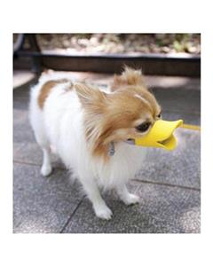 (Bluelans Dog Anti Bite Duck Mouth Shape Dog Mouth Cover Silicone Biteproof Pet Muzzle M (Yellow 