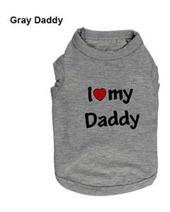 (Bluelans Daddy Mommy Letter Print Dog T-shirt Clothing Cotton Shirt Casual Pet Vest XS (Gray 
