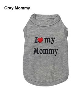 (Bluelans Daddy Mommy Letter Print Dog T-shirt Clothing Cotton Shirt Casual Pet Vest M (Gray 