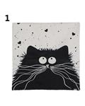 Bluelans Cute Cat Printed Linen Pillow Case Car Sofa Cushion Cover Home Room Decor 01