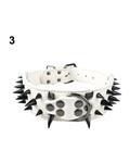 Bluelans Cool Spiked Rivet Studded Faux Leather Adjustable Large Middle Dog Pet Collar S (White)