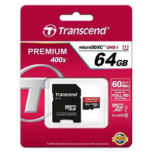 رم موبایل میکرو اس دی Micro SD Transcend 64GB – 60 MB/s