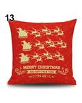 Bluelans Bluelans Snowman Elk Tree Wreath Christmas Pillow Case Xmas Home Decor Linen Cushion Cover 13