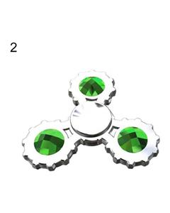 Bluelans Bluelans¬Æ Gear Resin Fidget Fingertip Gyro Alloy Tri Hand Spinner EDC Desk Toy Kids Adult (Silver + Green)