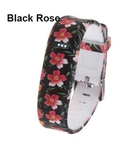 Bluelans Bluelans Replacement Wrist Band Wristband for Fitbit Flex Bracelet Classic Buckle (Black Rose) 