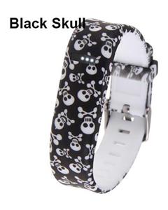 (Bluelans Replacement Wrist Band Wristband for Fitbit Flex Bracelet Classic Buckle (Black Skull 