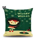 Bluelans Bluelans Snowman Elk Tree Wreath Christmas Pillow Case Xmas Home Decor Linen Cushion Cover 16