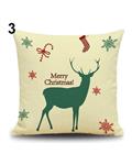 Bluelans Bluelans Snowman Elk Tree Wreath Christmas Pillow Case Xmas Home Decor Linen Cushion Cover 3