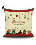 Bluelans Bluelans Snowman Elk Tree Wreath Christmas Pillow Case Xmas Home Decor Linen Cushion Cover 6