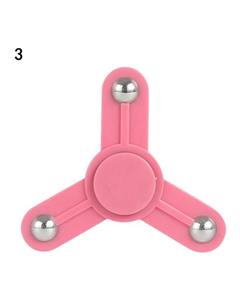 Bluelans Bluelans¬Æ Plastic 3D Hand Tri-Spinner Fan Fidget Spin Desk Toy EDC Steel Ball Anti Stress (Pink)