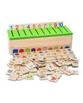 Bluelans Bluelans¬Æ Montessori Knowledge Classification Box Learn-checkers Wood Box Toy for Children(Not Specified)(OVERSEAS)