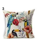 Bluelans Bluelans Square Soft Cushion Cover Birds Print Linen Pillow Case Bed Sofa Home Decor 3