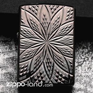 فندک زیپو اصل با بدنه بلک آیس مدل d/c Bloom II 6500 طراحی ژاپن Japan Design Zippo 