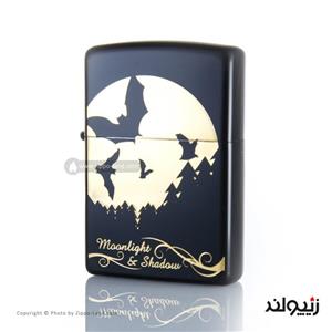 فندک زیپو اصل مدل خفاش روکش طلاکوب طراحی ژاپن Japan Design Zippo Lighter Bat 