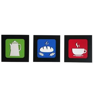استیکر چوبی ژیوار طرح kitchen1 بسته 3 عددی -