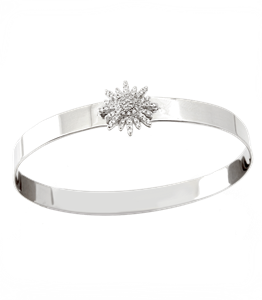 دستبند نقره زنانه ایتالیا طرح گل 