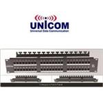 Unicom 24 Port Patch Panel with CAT-6 keystone jack Loaded