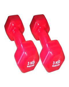 دمبل ایروبیک روکش‌دار 3 کیلوگرمی - دوتایی 3kg Coated Aerobics Double Dumbbell