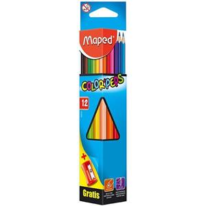 مداد رنگی 12 رنگ مپد مدل کالر پپس کد 183213 Maped Color Peps 12 Colors Pencil