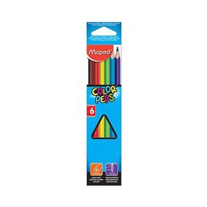 مداد رنگی 6 رنگ مپد مدل کالر پپس کد 832002 Maped Color Peps 6 Colors Pencil