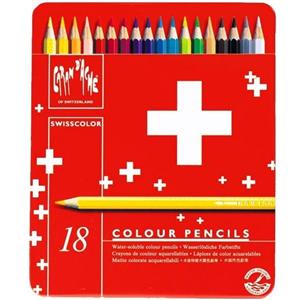 مداد رنگی 18 رنگ کارن داش سری سوییس کالر مدل 1285718 Caran dAche Swiss Color 18 Color Model 1285718 Color Pencils