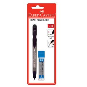 مداد نوکی فابر کاستل مدل اگزم با درجه سختی نوک 2B همراه با نوک 2B Faber-Castell Exam Mechanical Pencil with 2B Lead