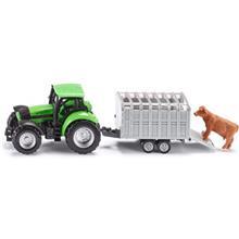 ماشین بازی سیکو مدل Tractor With Livestock Trailer Siku Tractor With Livestock Trailer