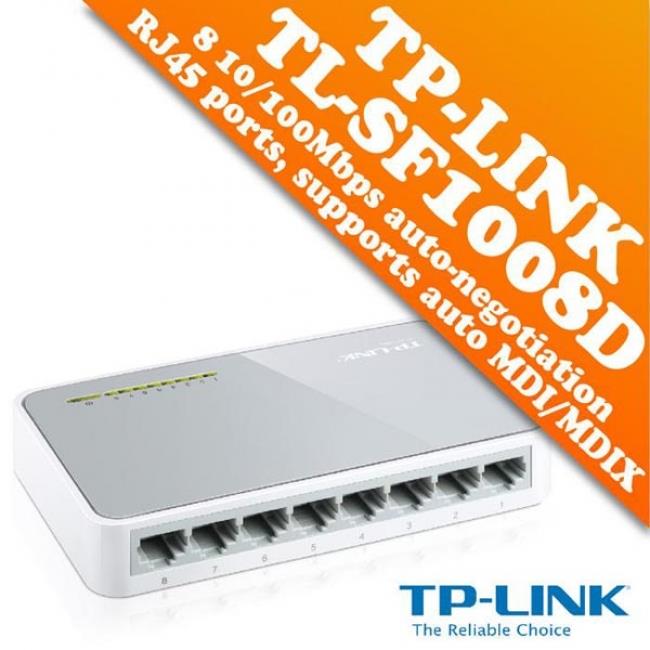 TP-LINK TL-SF1008D 8-Port 10/100Mbps Desktop Switch