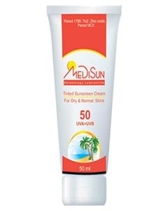 کرم ضد افتاب رنگی مدیسان SPF50 مناسب پوست خشک معمولی Medisun Tinted Sunscreen Cream 