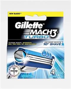 تیغ یدک ‏4 عددی ژیلت مدل Mach 3 Turbo Gillette Shaving Blades Pack of 