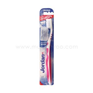 مسواک جردن مدل Advanced White  متوسط با درپوش Jordan Advanced Medium White Tooth Brush With Cap