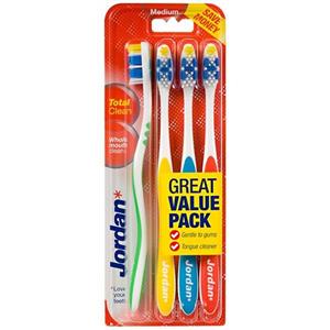 مسواک جردن مدل Total Clean متوسط 4 تایی Jordan Medium Tooth Brush 