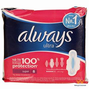 نوار بهداشتی الویز قطر نازک مدل الترا سوپر پلاس 8 عددی Always Ultra Super Plus Sanitary Pad