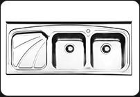 سینک ایلیا استیل ( 50 × 120) مدل3031 سینک نیمه فانتزی رو کار 