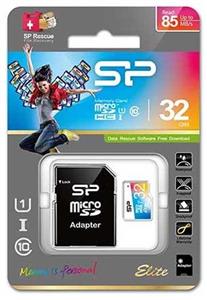 کارت حافظه microSDHC سیلیکون پاور مدل Color Elite کلاس 10 استاندارد UHS-I U1 سرعت 85MBps همراه با آداپتور SD ظرفیت 32 گیگابایت