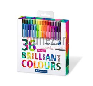 روان نویس 36 رنگ استدلر مدل Triplus Brilliant Colors Staedtler Triplus Brilliant Colors 36 Color Rollerball Pen
