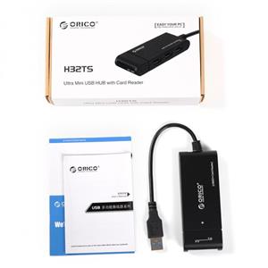 هاب 4 پورت USB 3.0 + Card Reader	 اوریکو مدل H32TS-U3 Hub and Card Reader USB 3.0 ORICO H32TS-U3