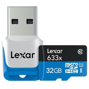 کارت حافظه microSDHC لکسار مدل High Performance Lexar UHS I U3 With USB 3.0 Reader 32GB 
