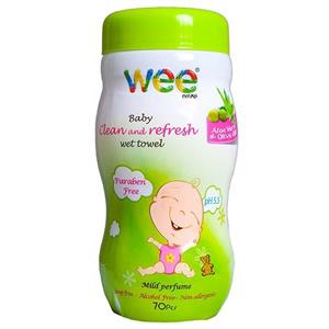 دستمال مرطوب وی تمیز کننده کودک - بسته 70 عددی Wee Baby Clean And Refresh Wet Wipes 70pcs