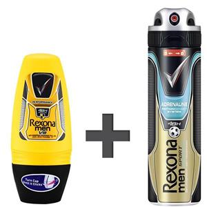 ست اسپری ضد تعریق مردانه رکسونا مدل Sport Defence و رول ضد تعریق مردانه مدل V8 Rexona Sport Defence Spray For Men And V8 Roll-On For Men