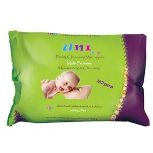 دستمال مرطوب یونی بب تمیز کننده کودک - بسته 20 عددی Uni Beb Baby Multi Proteins Wet Wipes 20pcs