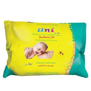 دستمال مرطوب یونی بب مخصوص کودک - بسته 63 عددی Uni Beb Baby Sunflower Oil Wet Wipes 63pcs
