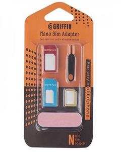 تبدیل سیم کارت های نانو میکرو به استاندارد گریفین 5 در 1 Griffin In Nano Sim Adapter 