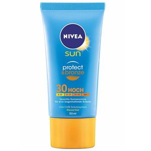 کرم ضد آفتاب نیوآ مدل Protect and Bronze حجم 50 میلی لیتر Nivea Protect and Bronze Sunscreen Cream SPF30 50ml